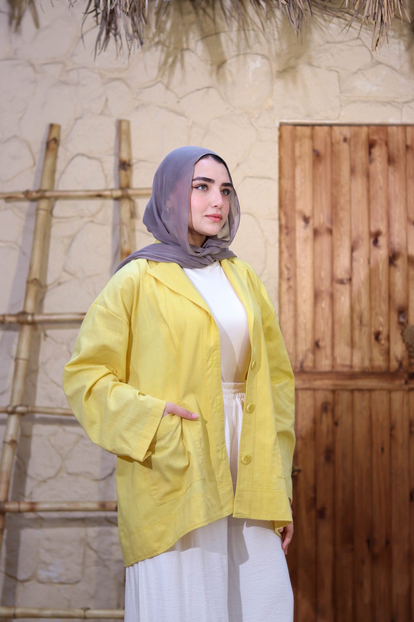 Pure Linen Jacket for Every Occasion-butter yellow