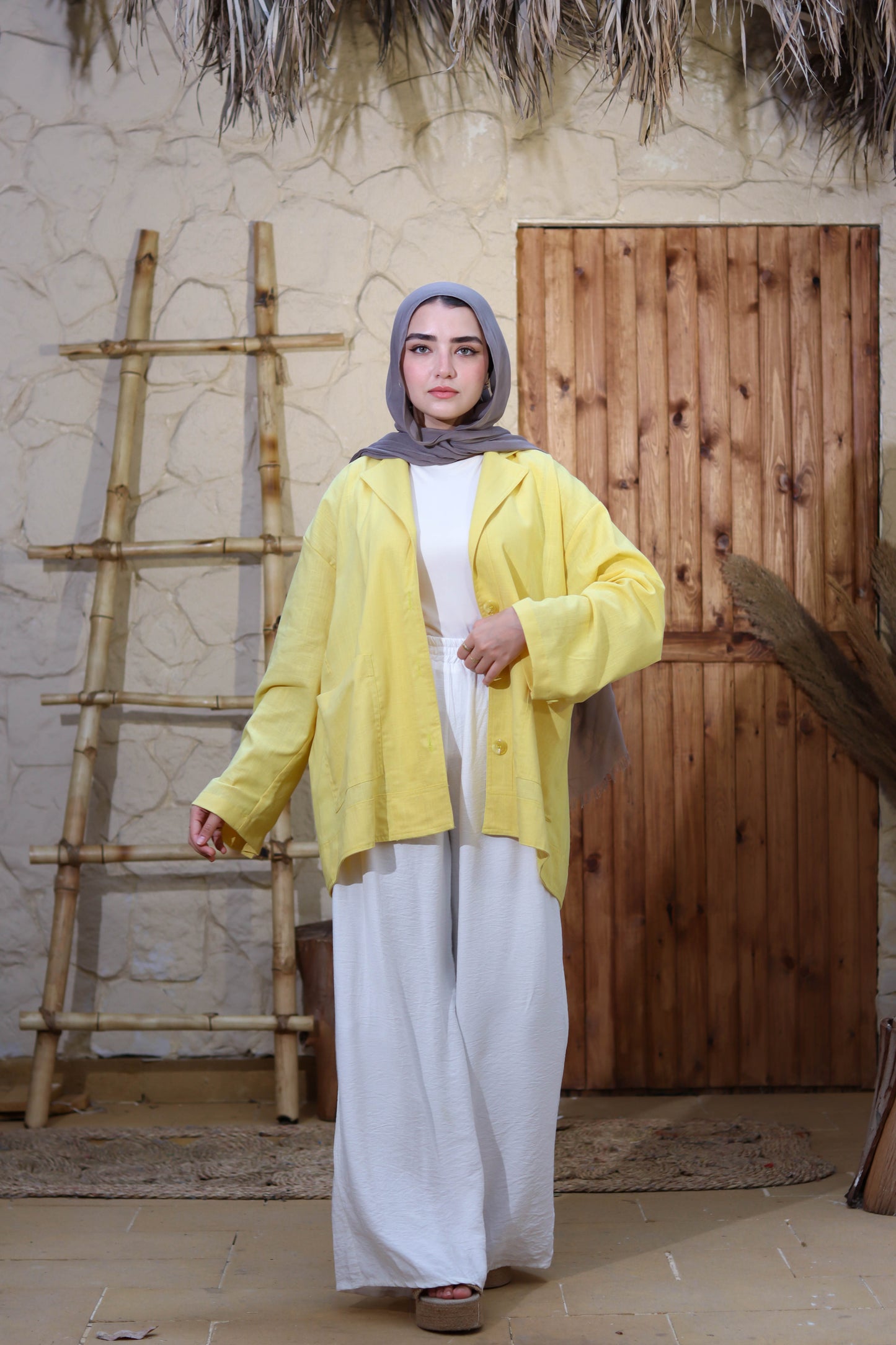 Pure Linen Jacket for Every Occasion-butter yellow