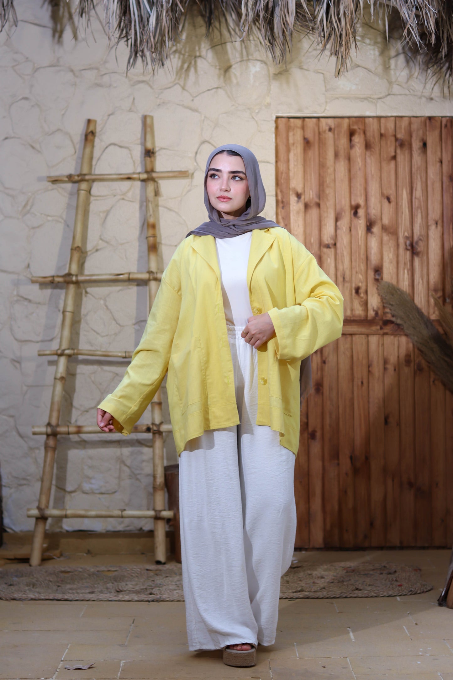 Pure Linen Jacket for Every Occasion-butter yellow