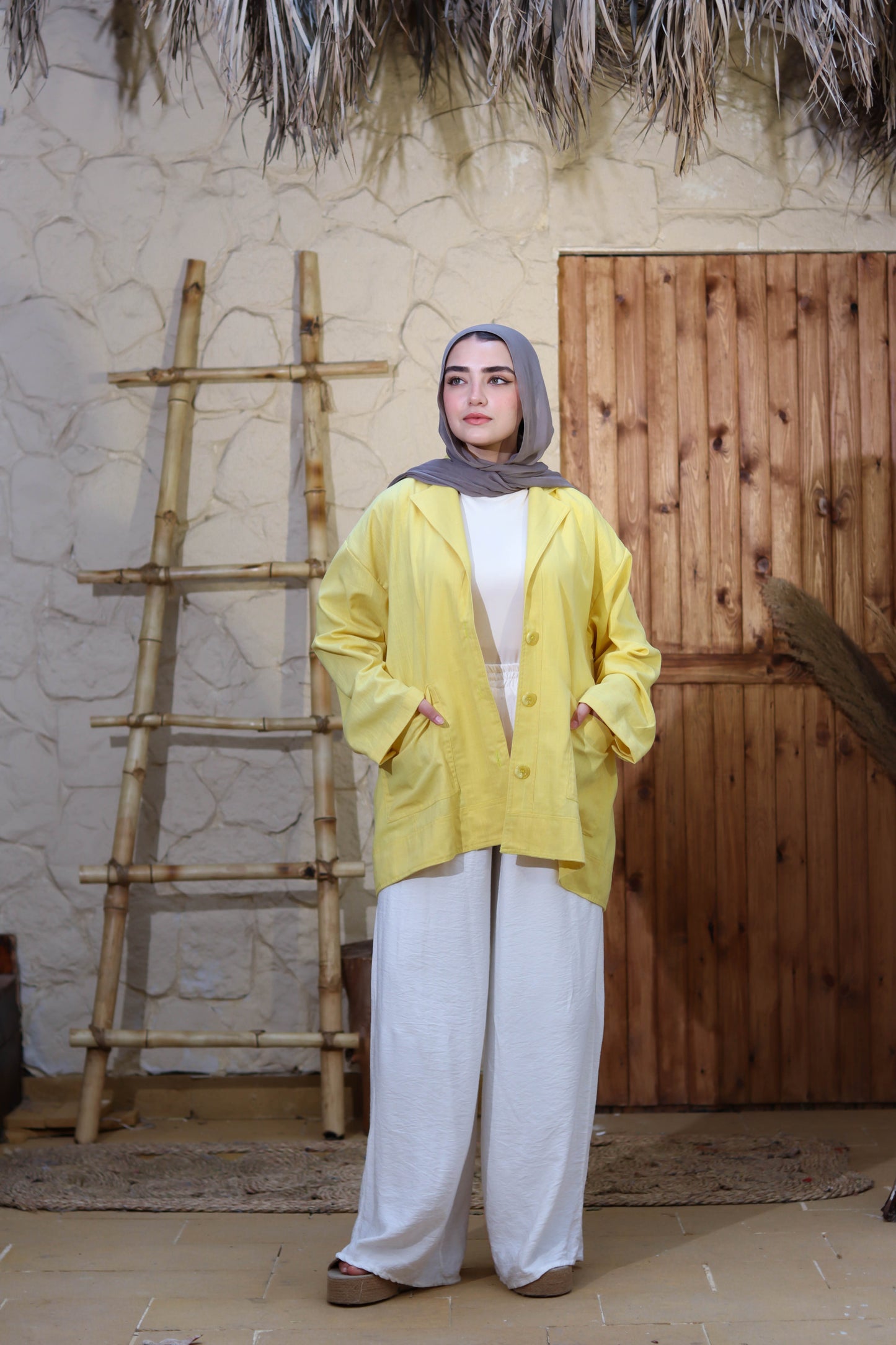 Pure Linen Jacket for Every Occasion-butter yellow