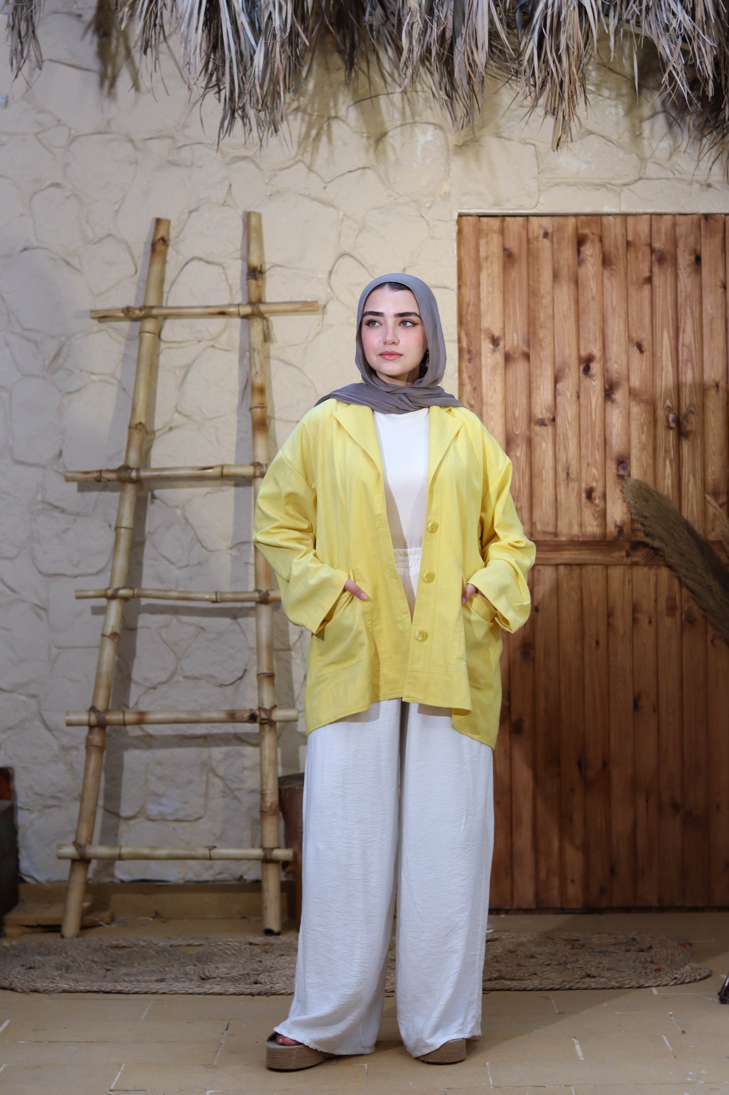 Pure Linen Jacket for Every Occasion-butter yellow