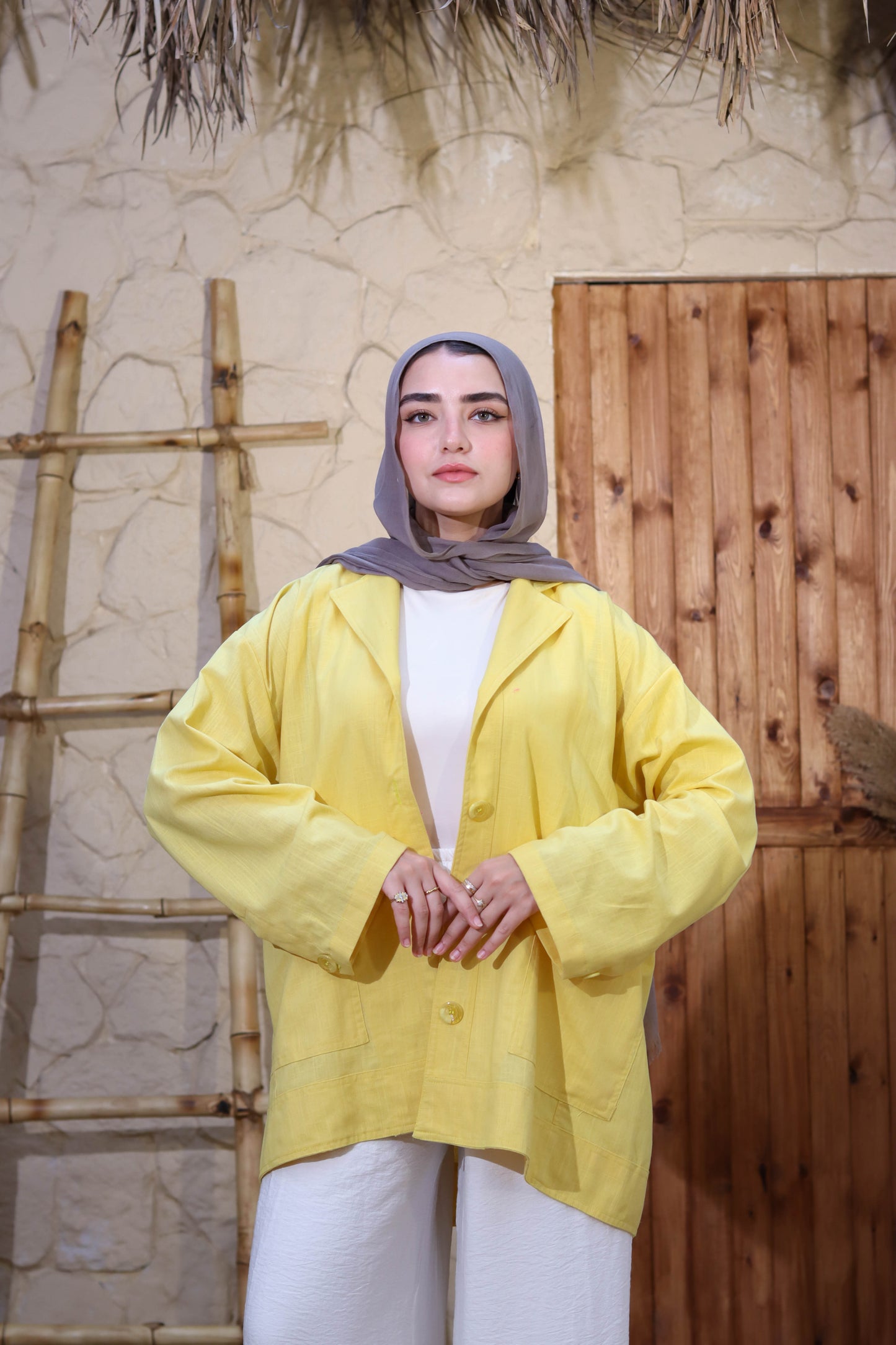 Pure Linen Jacket for Every Occasion-butter yellow
