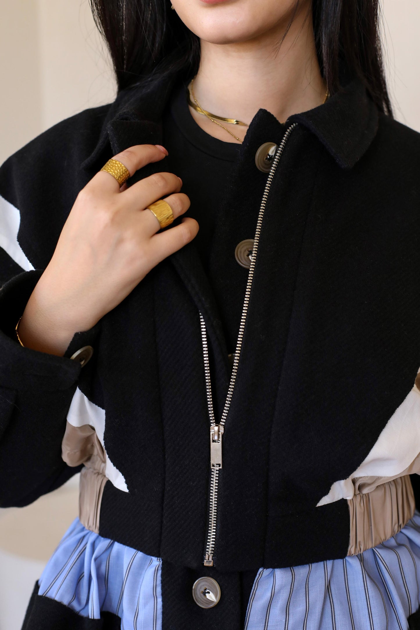 Wool mixed jacket
