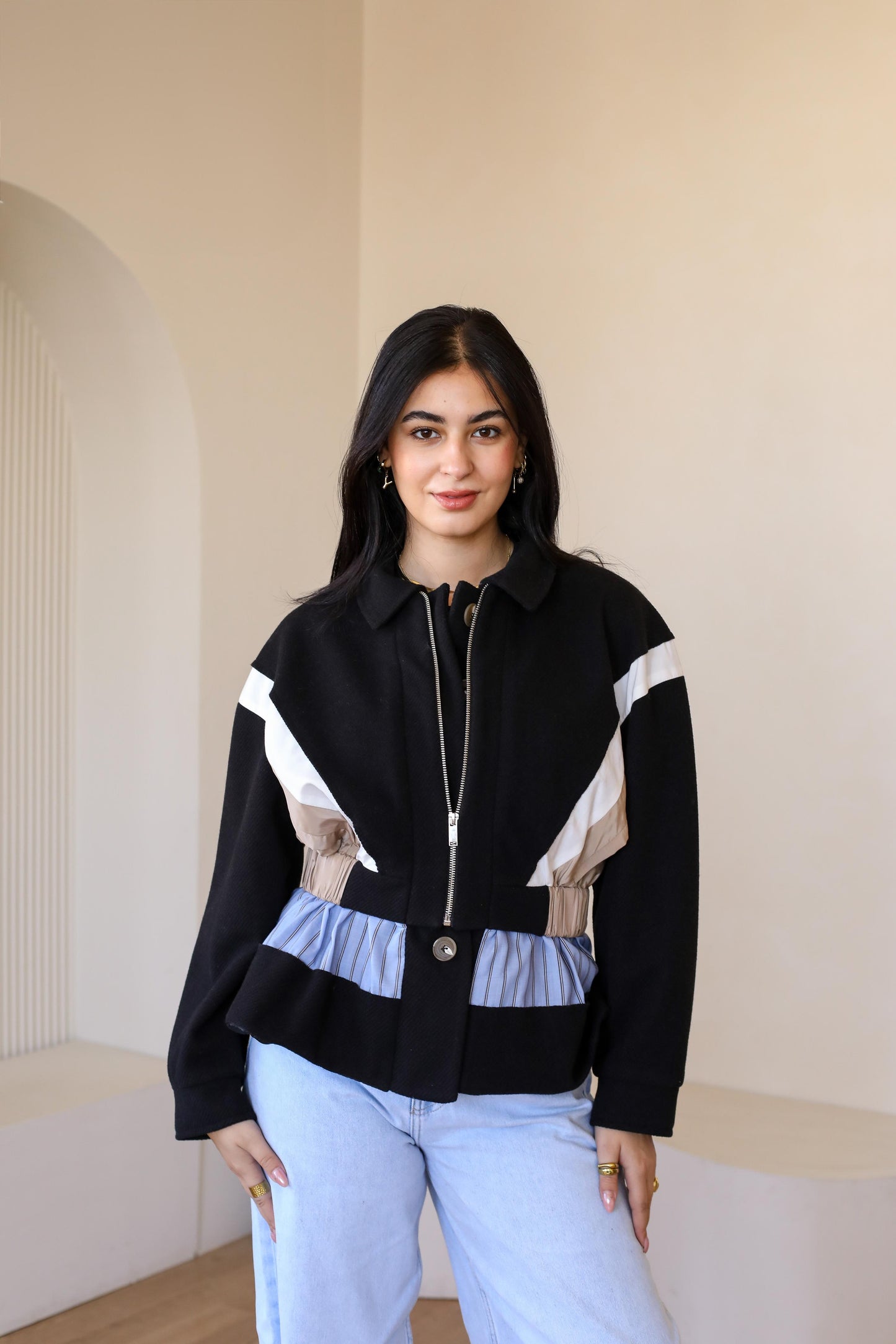 Wool mixed jacket