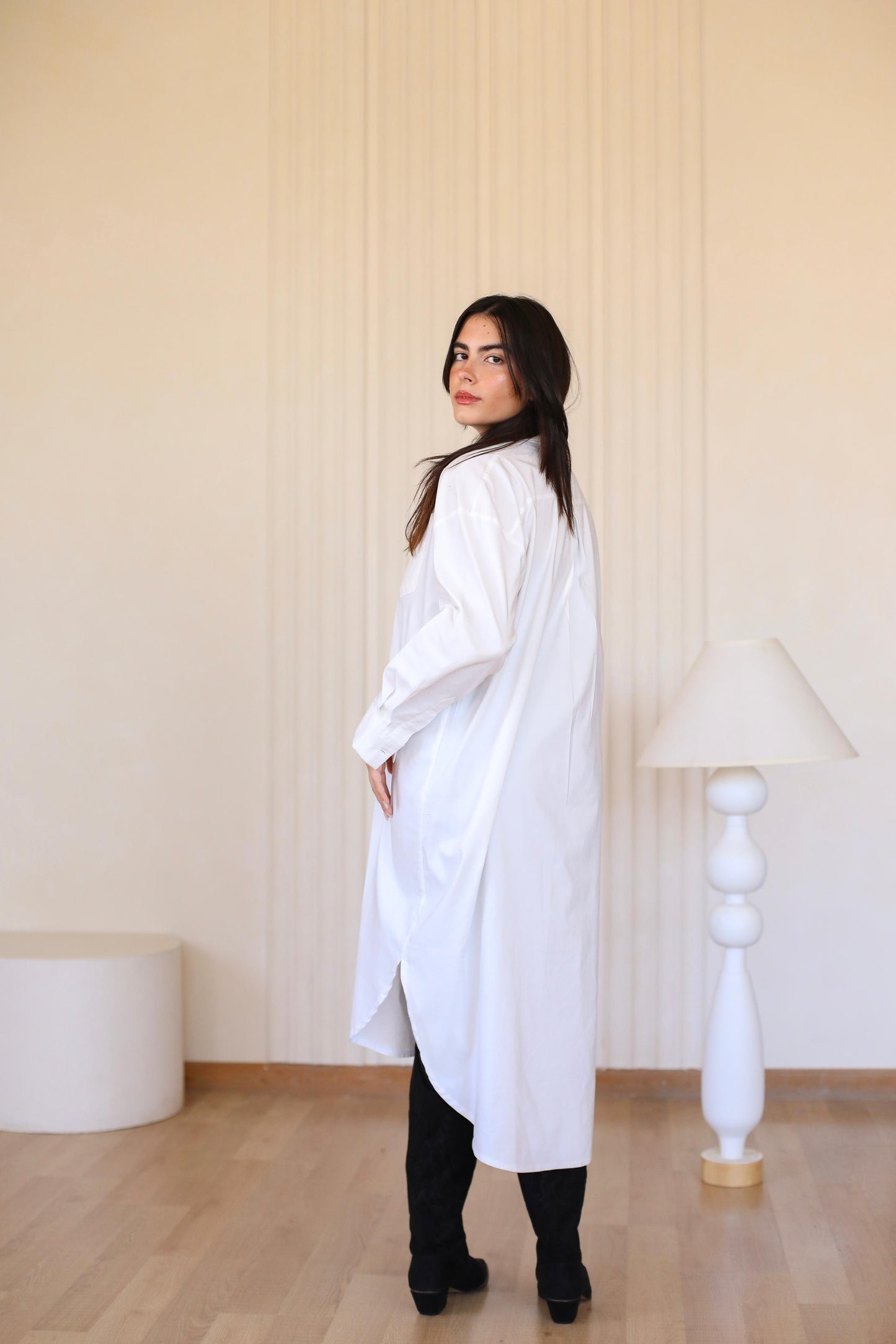 High low white shirt