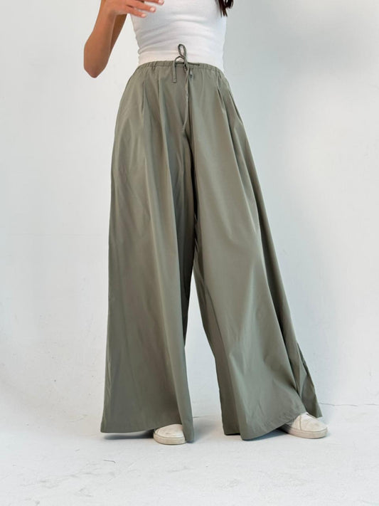 To-Go Summer Wide Leg Pants-Olive