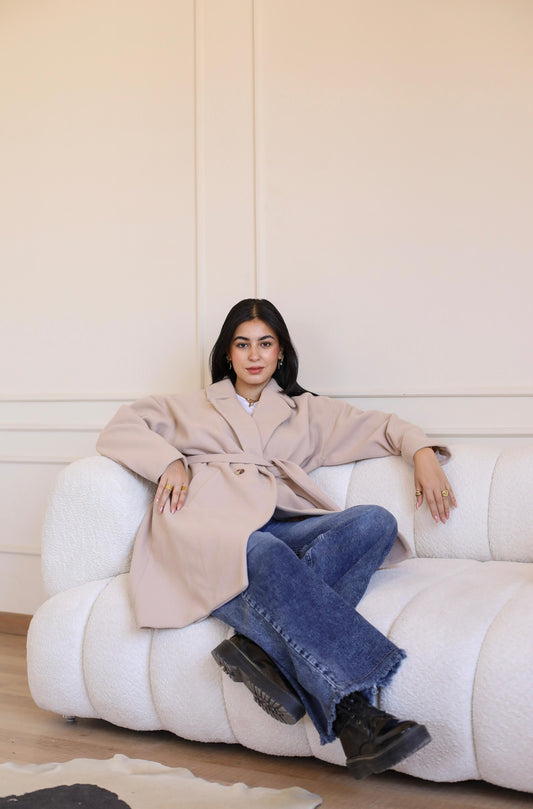 Heavy Padded Coat in Biege