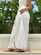 Oversized Balloon Pants-White