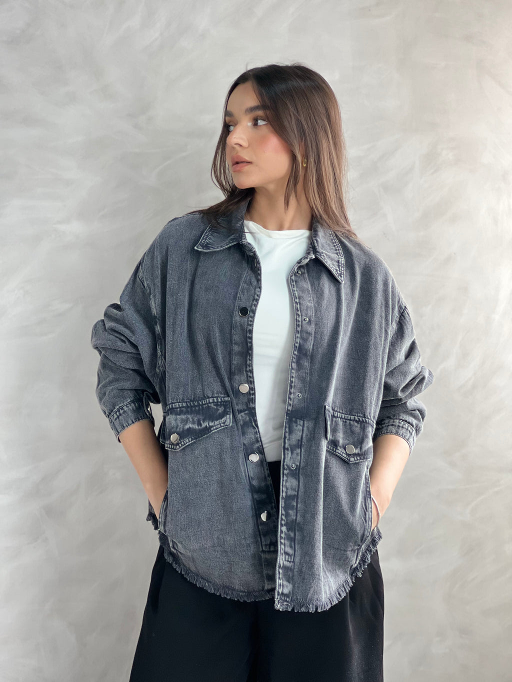 Ease Summer Oversized Jacket-Grey