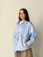 Ease Summer Oversized Jacket- Light blue