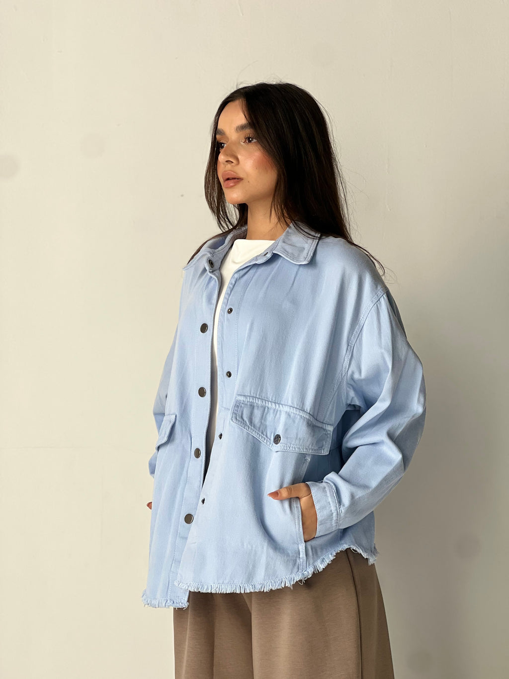 Ease Summer Oversized Jacket- Light blue