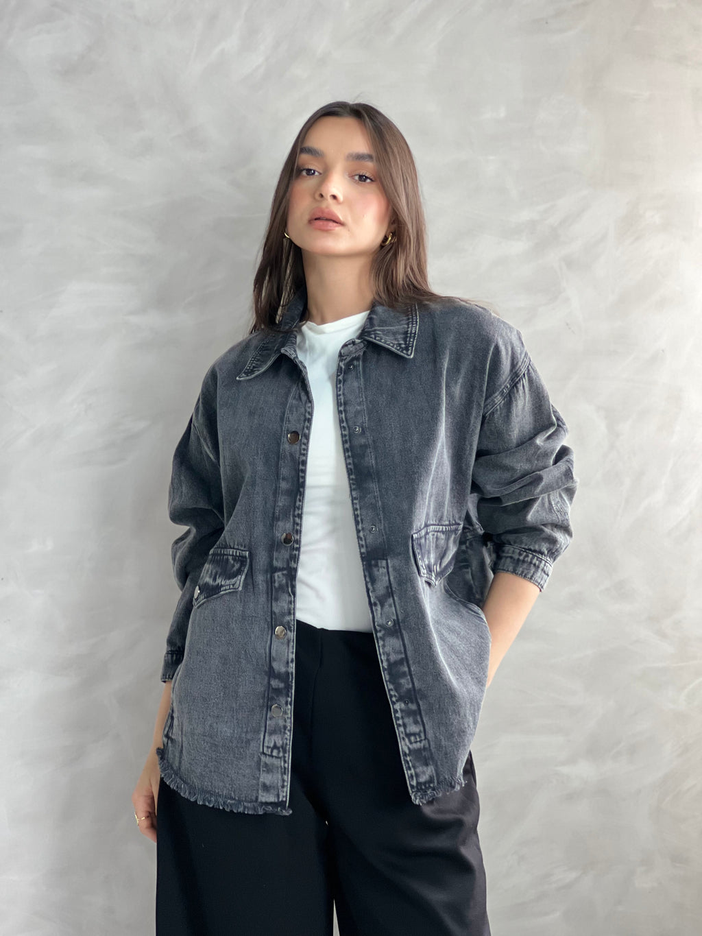 Ease Summer Oversized Jacket-Grey