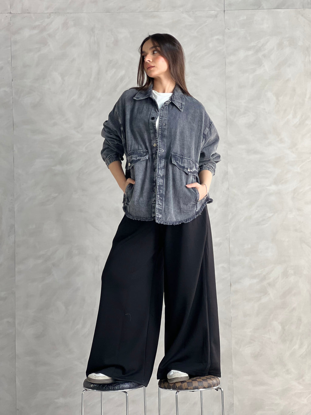 Ease Summer Oversized Jacket-Grey