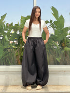 Oversized Balloon Pants-Black