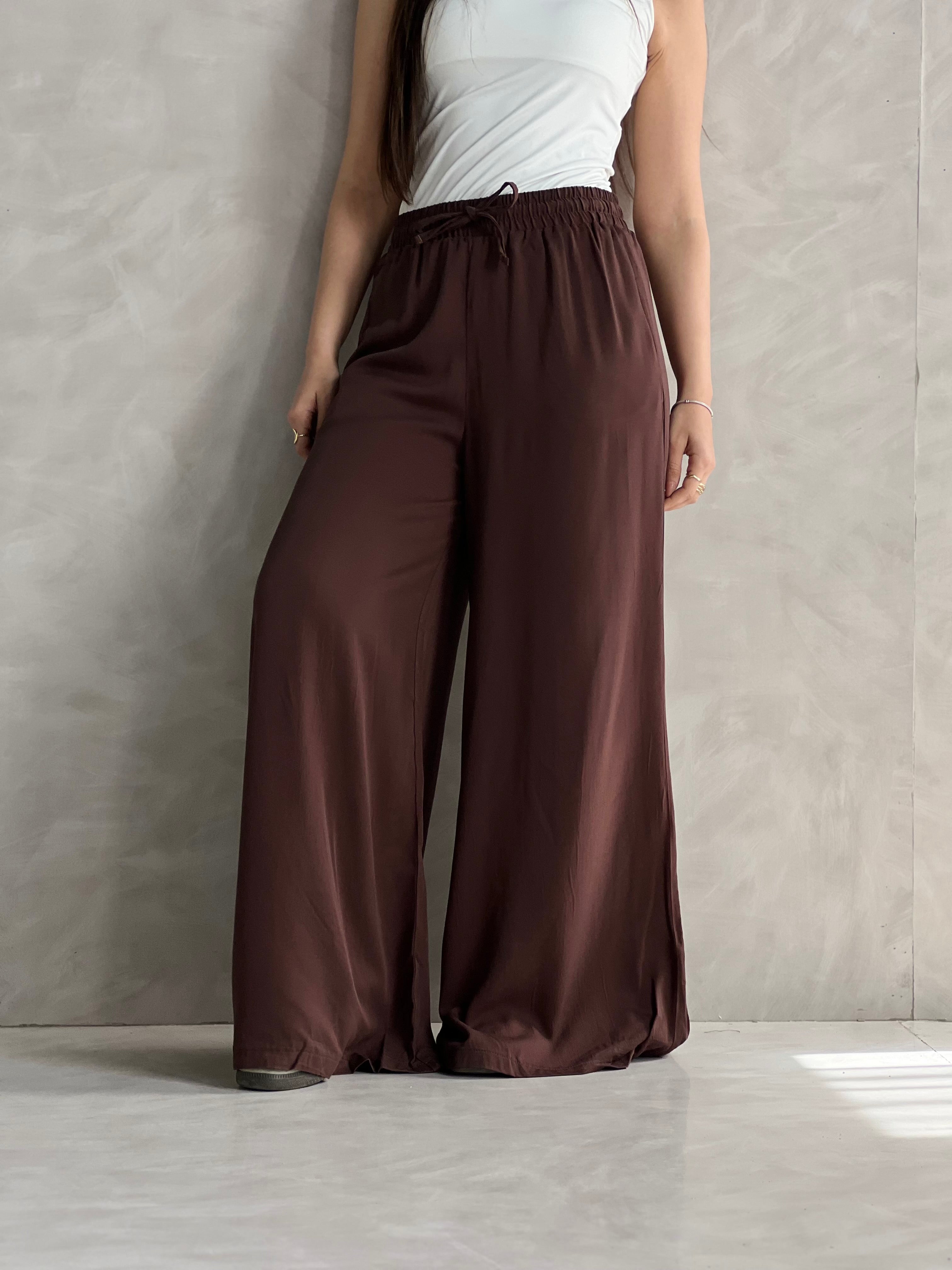 To-Go Summer Wide-Leg Linen Pants- Brown