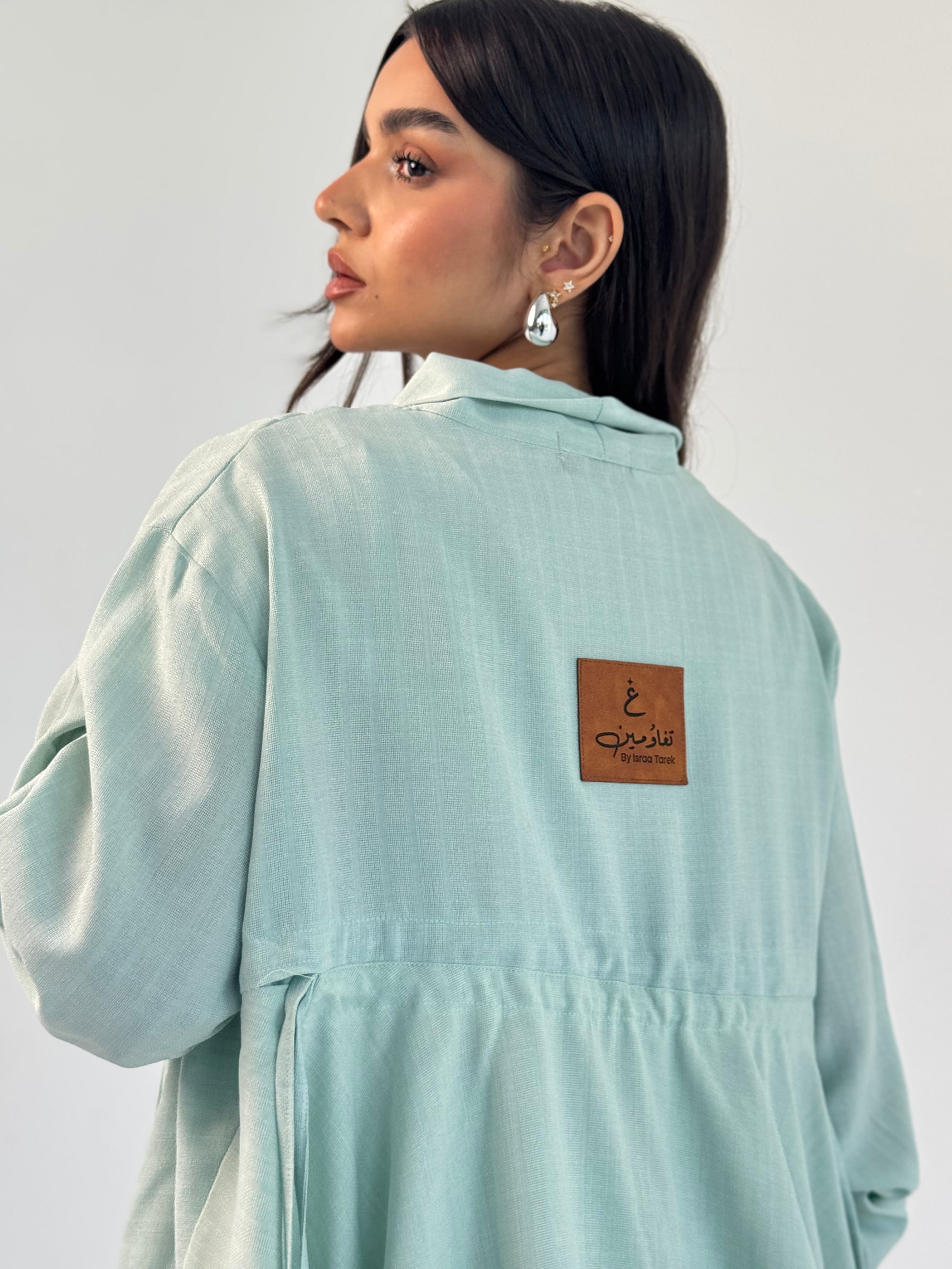 Fingers Linen Kimono- Mint