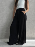 To-Go Summer Wide-Leg Linen Pants- Black