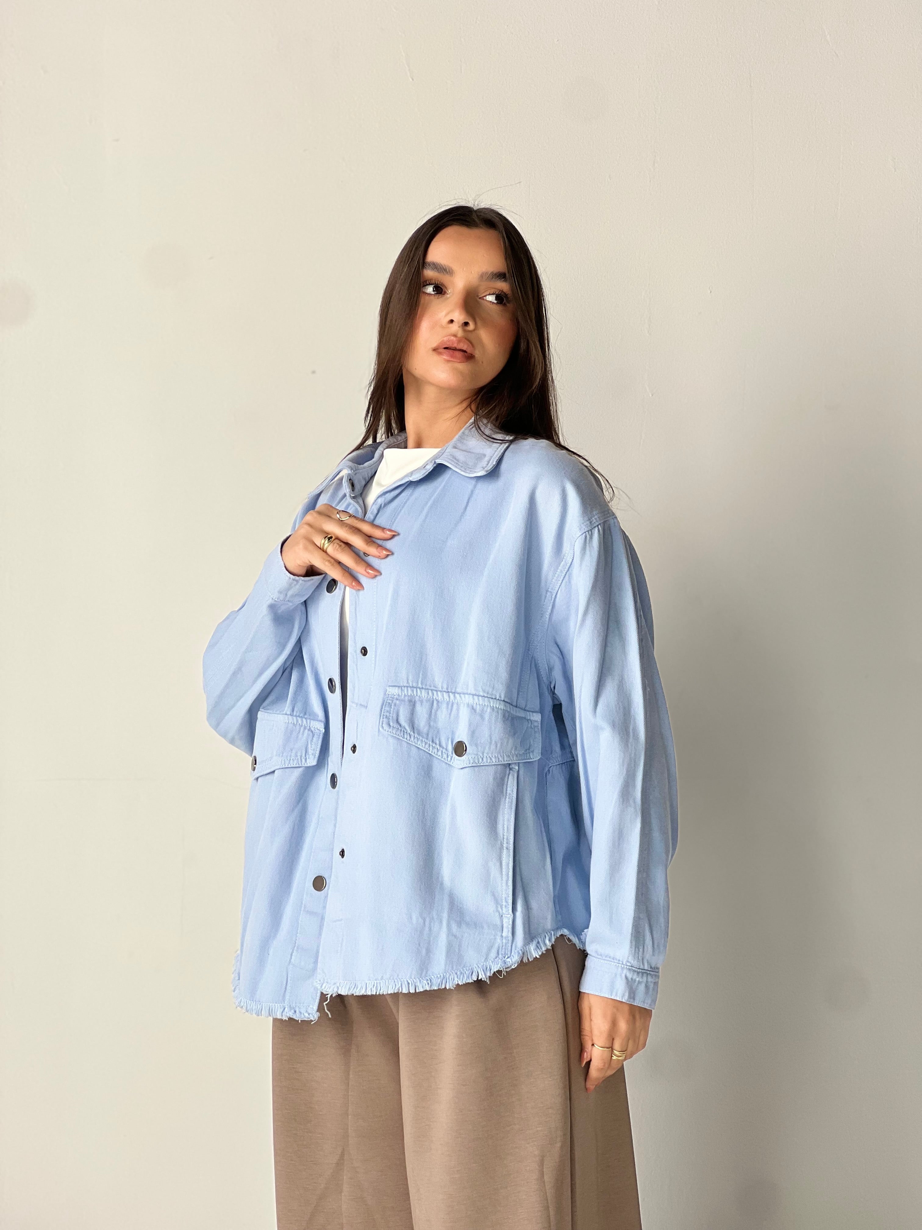Ease Summer Oversized Jacket- Light blue