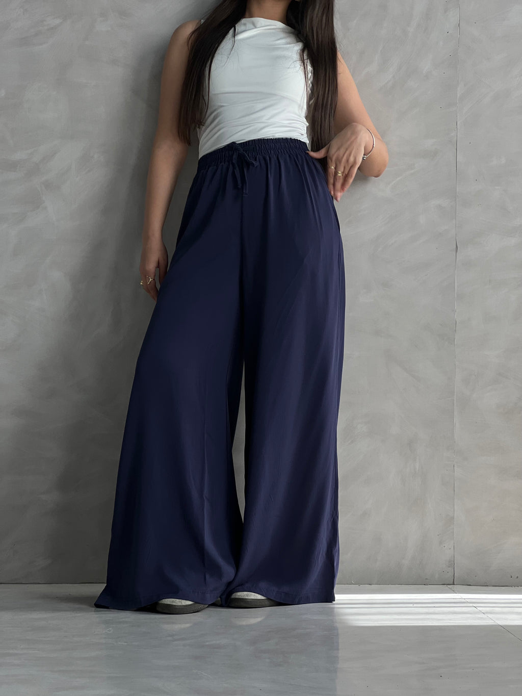 To-Go Summer Wide-Leg Linen Pants- Blue