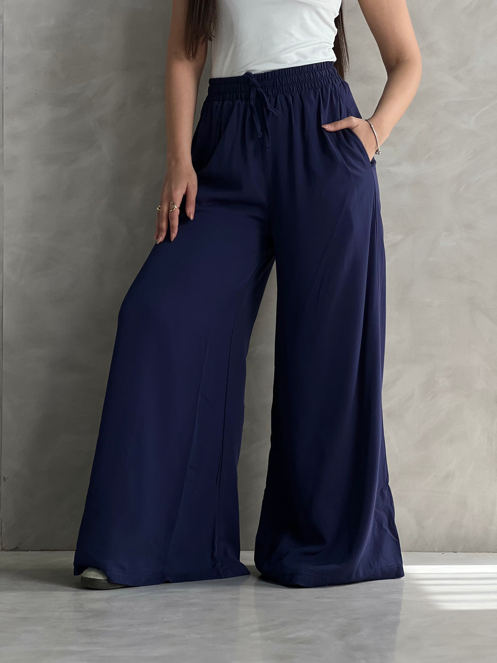 To-Go Summer Wide-Leg Linen Pants- Blue