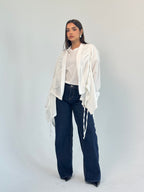 Fingers Linen Kimono- white