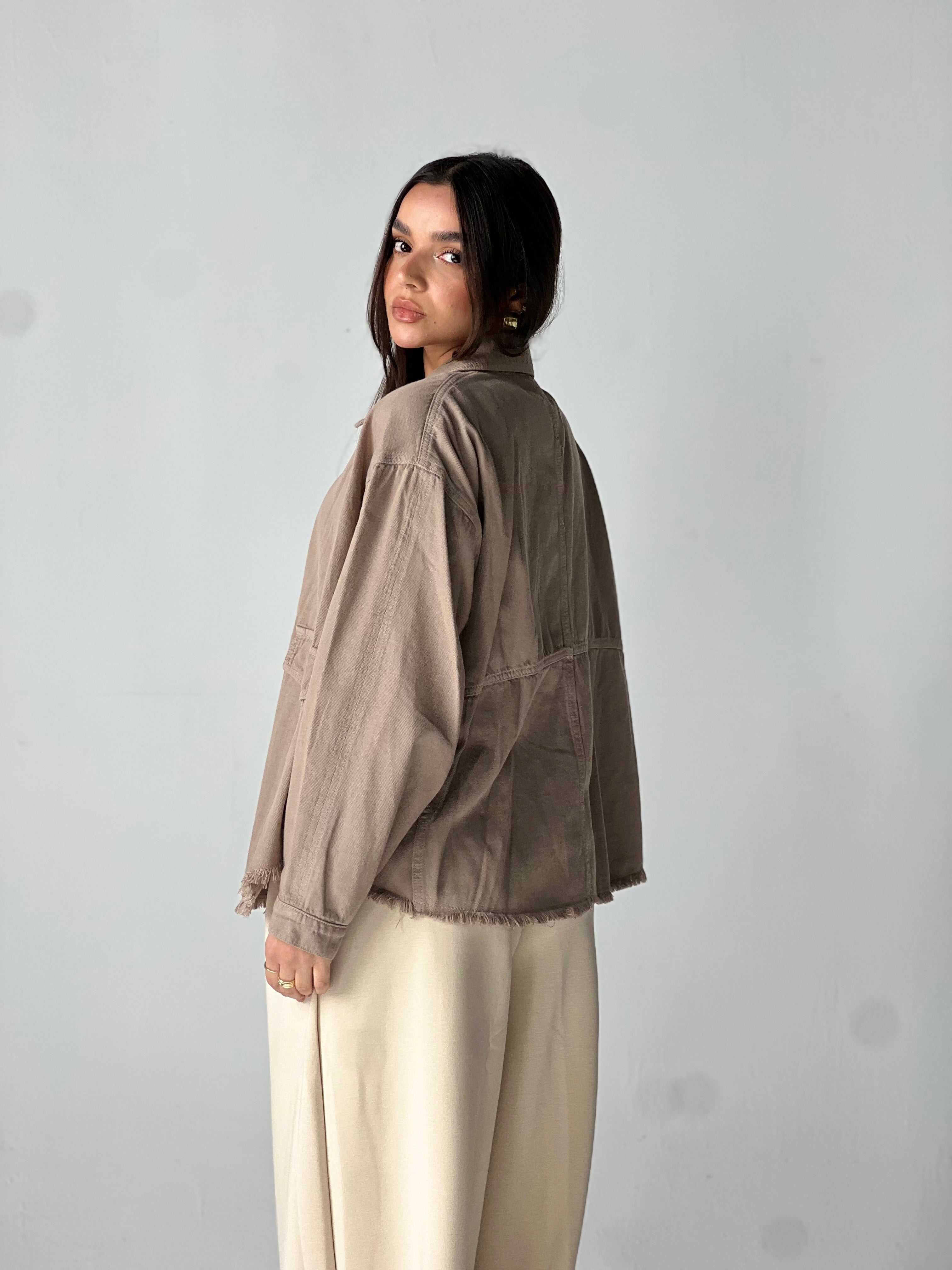 Ease Summer Oversized Jacket-Cafe