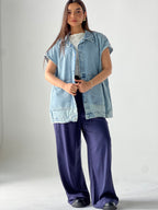 Oversized Long Denim Vest
