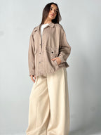 Ease Summer Oversized Jacket-Cafe