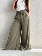 To-Go Summer Wide-Leg Linen Pants- Olive