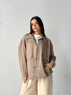 Ease Summer Oversized Jacket-Cafe