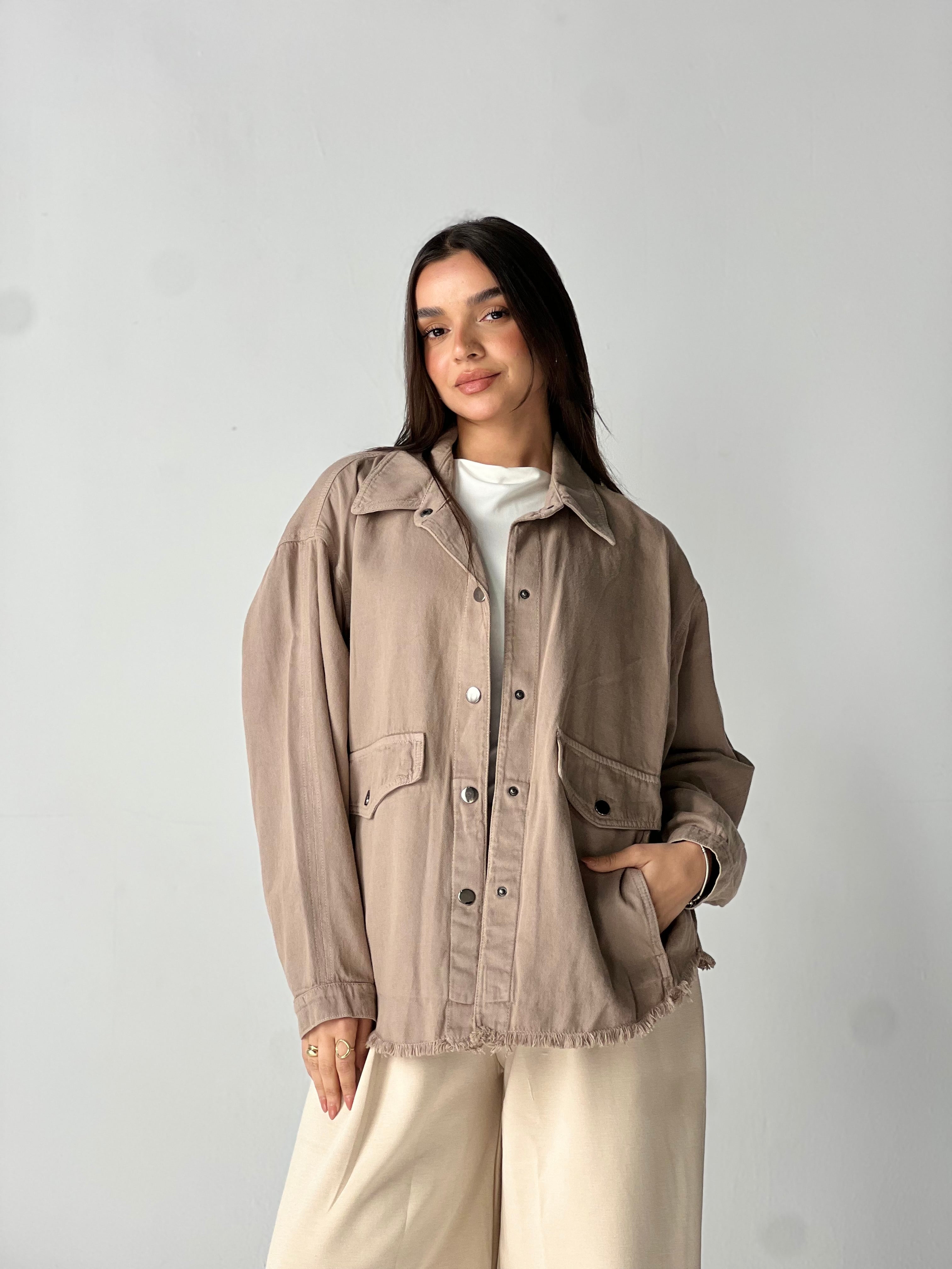 Ease Summer Oversized Jacket-Cafe
