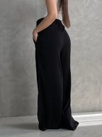 To-Go Summer Wide-Leg Linen Pants- Black