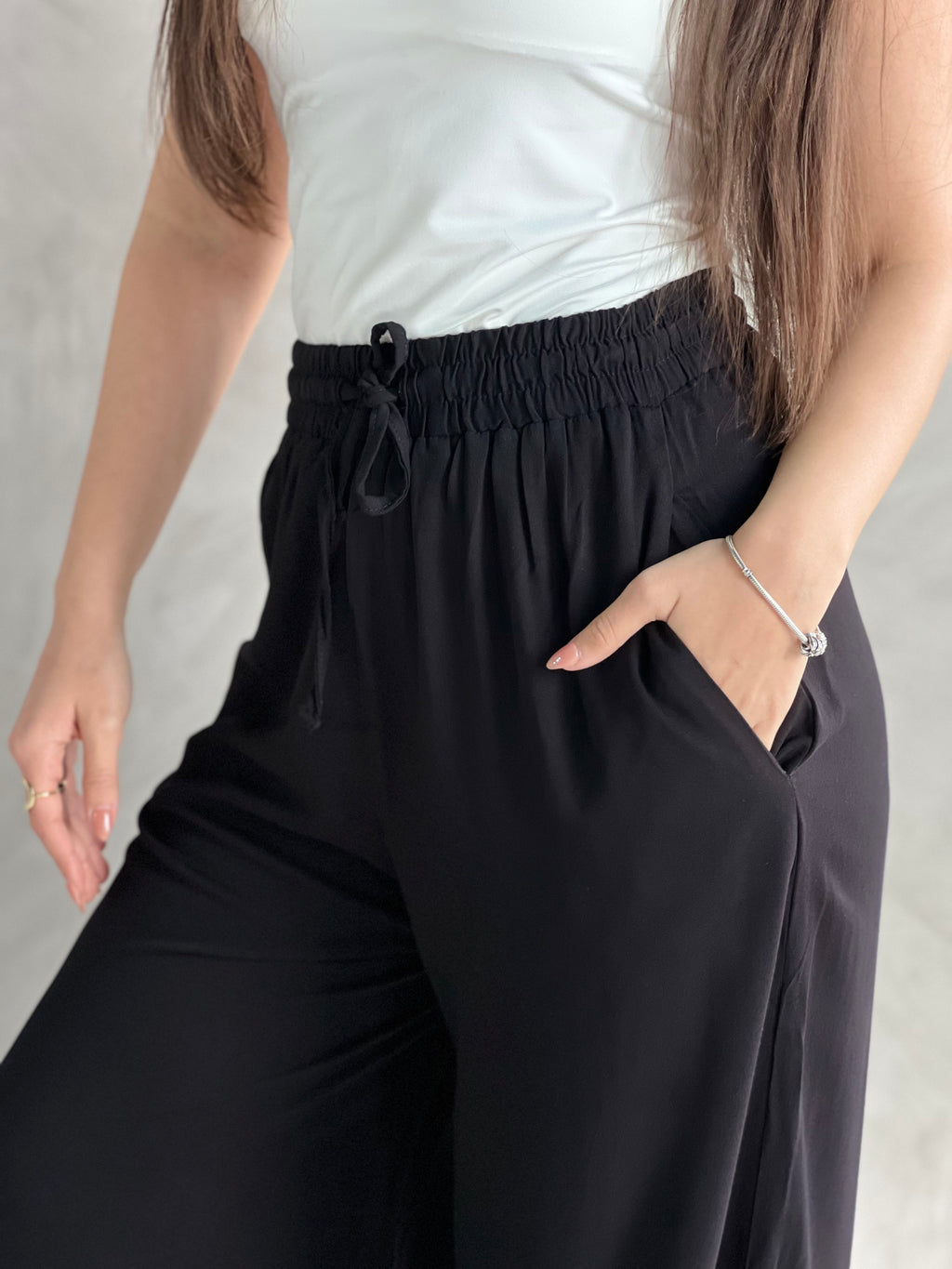 To-Go Summer Wide-Leg Linen Pants- Black