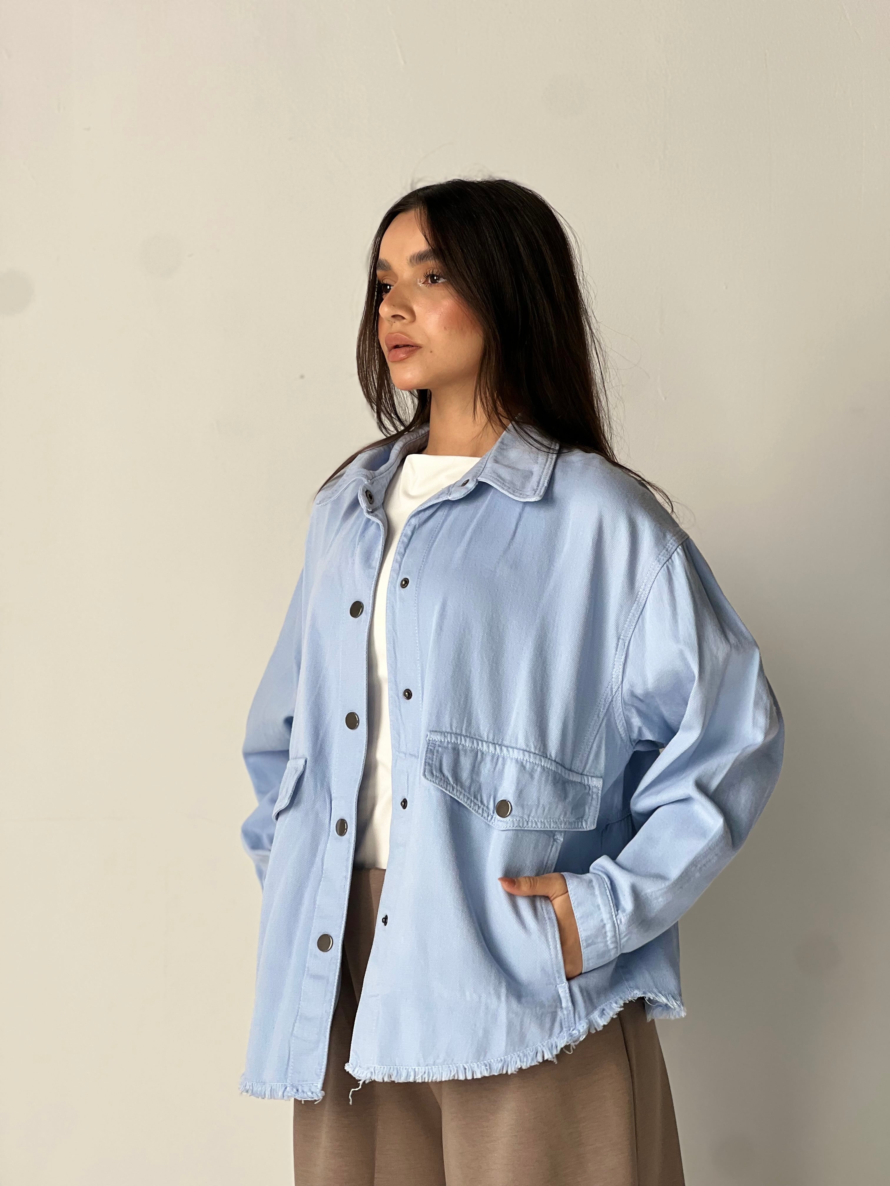 Ease Summer Oversized Jacket- Light blue