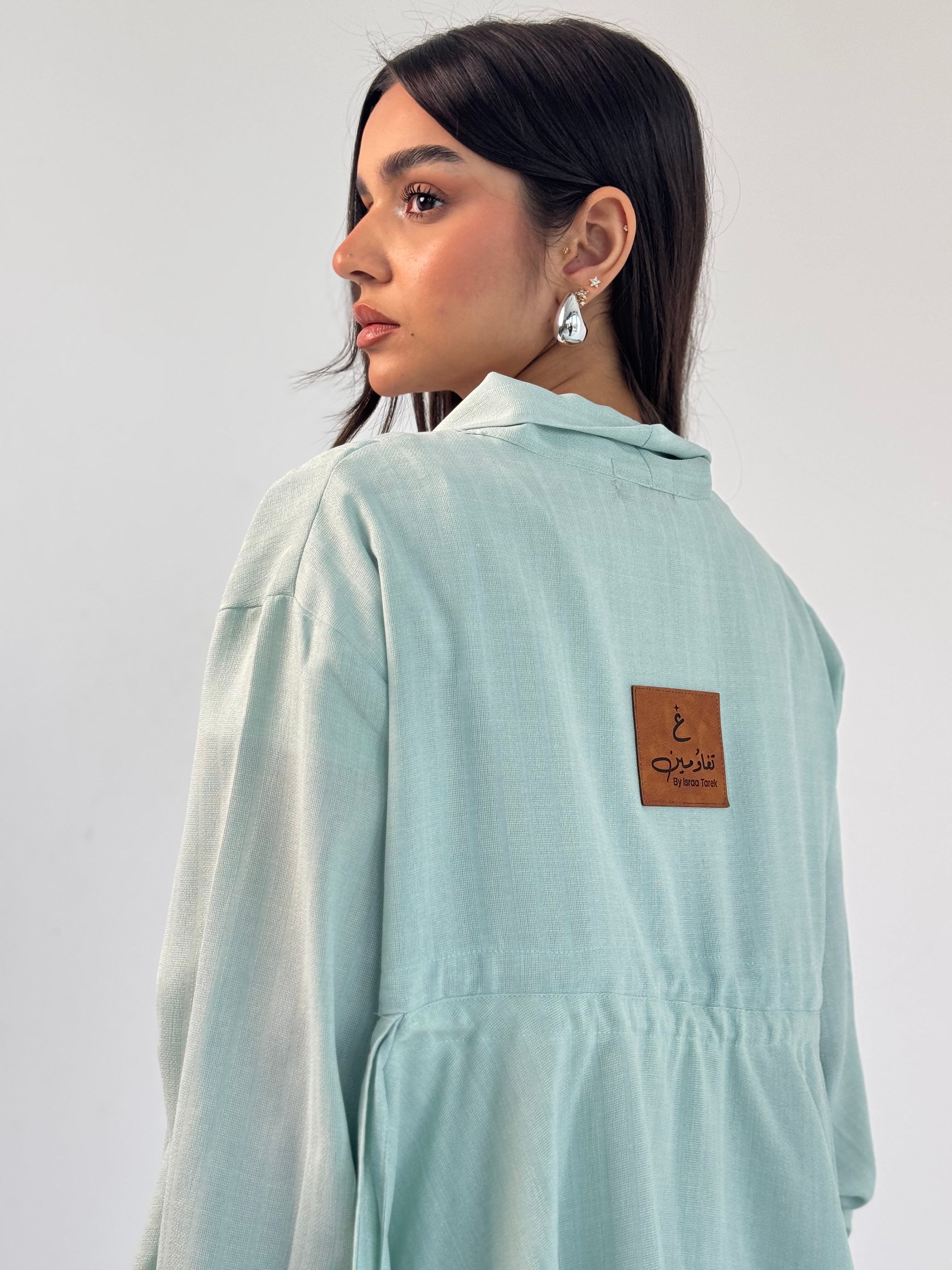 Fingers Linen Kimono- Mint