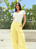 Polka Balloon Pants-White X Yellow