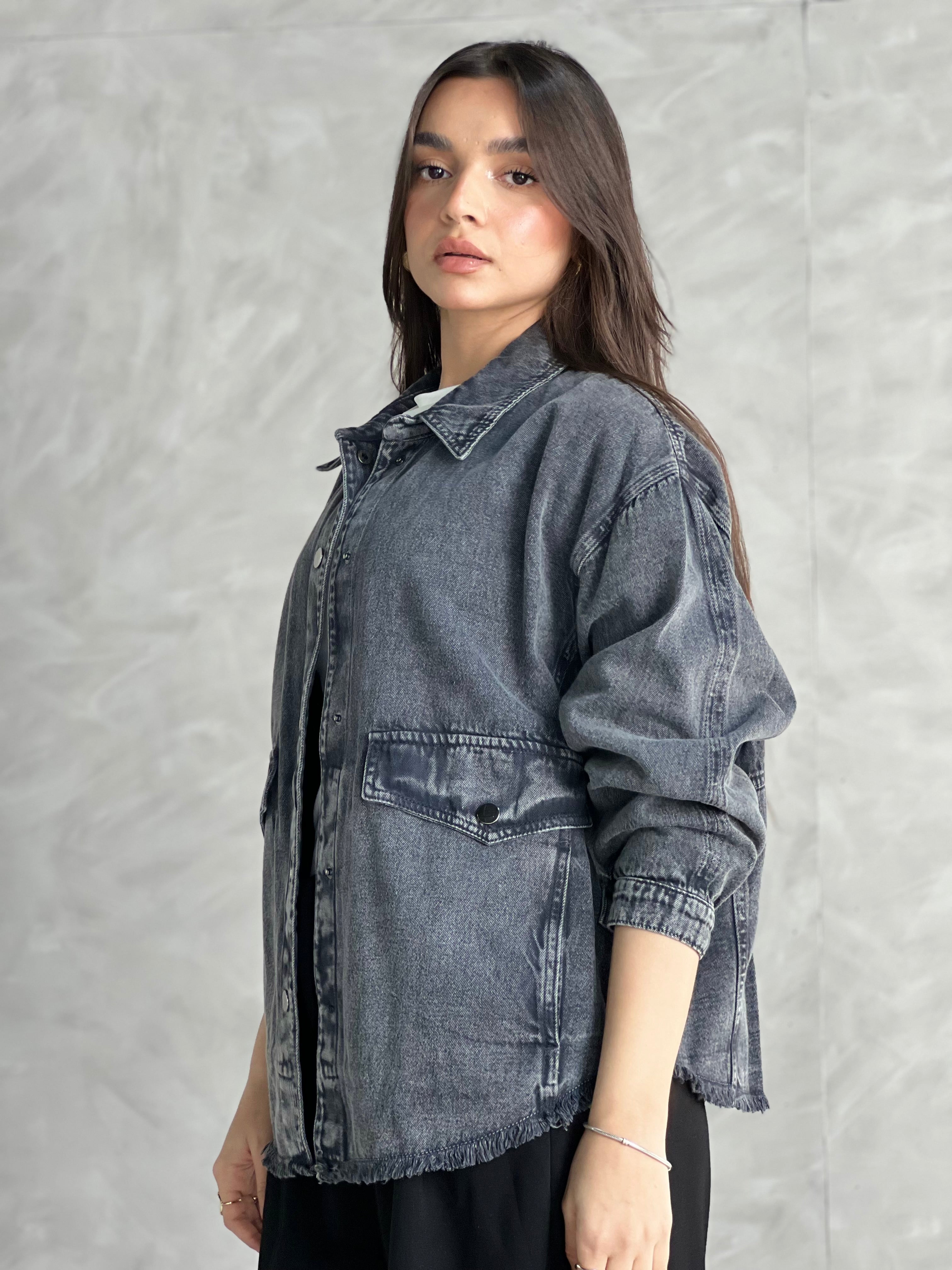 Ease Summer Oversized Jacket-Grey
