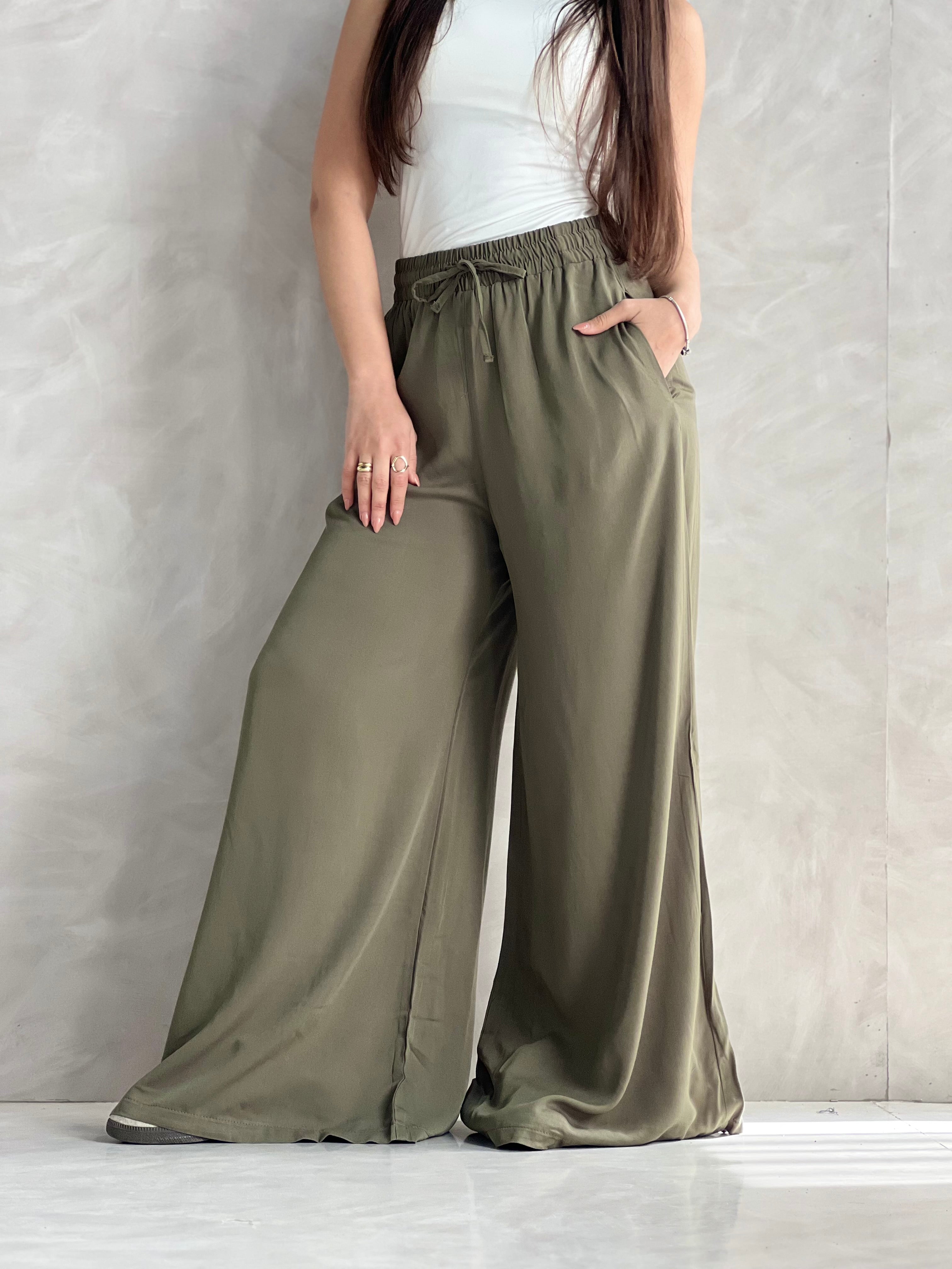 To-Go Summer Wide-Leg Linen Pants- Olive