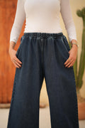 Essential Wide-Leg Denim-Dark blue
