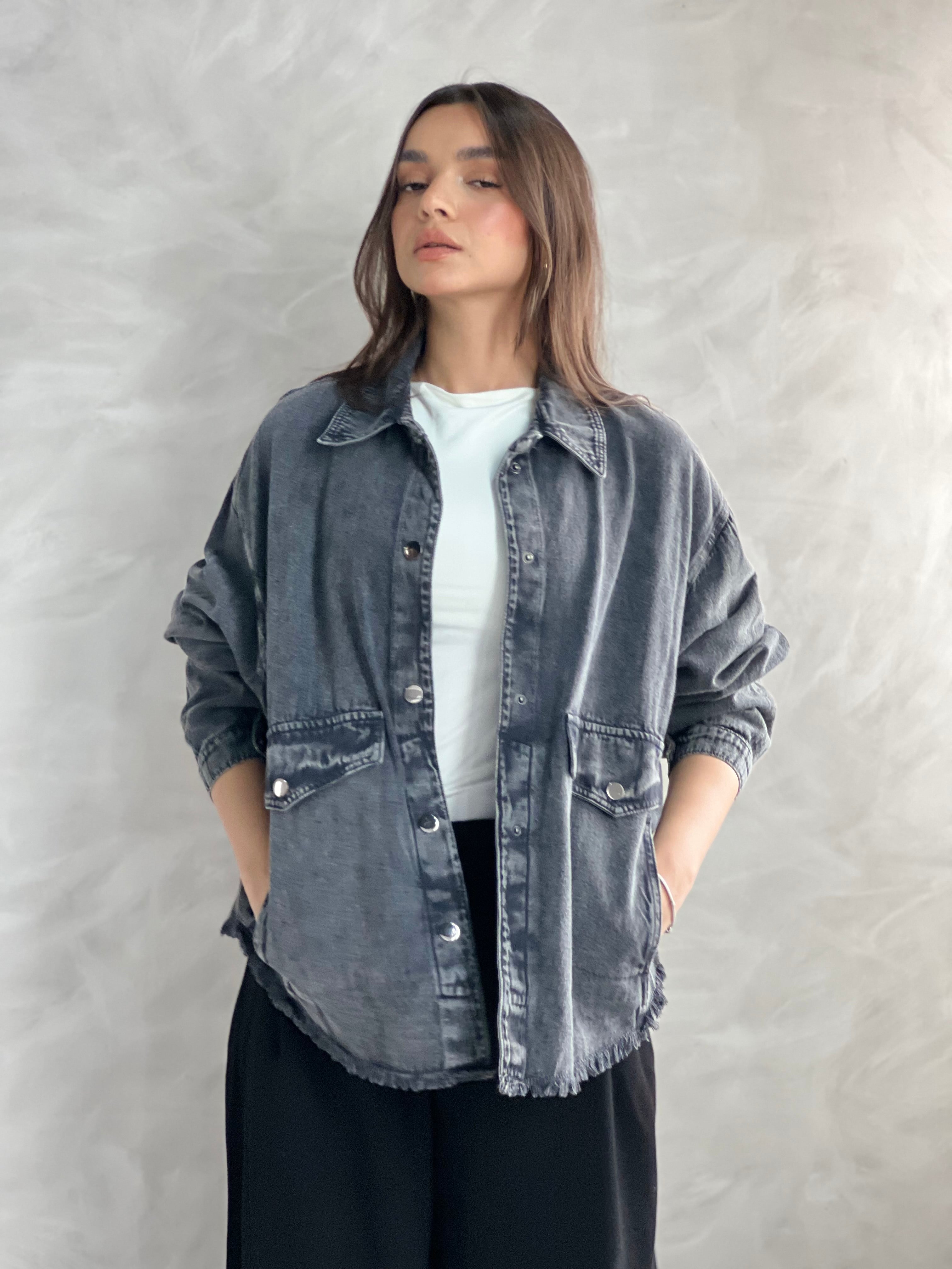Ease Summer Oversized Jacket-Grey
