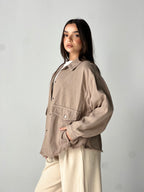 Ease Summer Oversized Jacket-Cafe