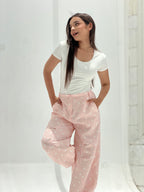Polka Balloon Pants-White X Pink