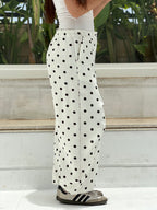 Polka Balloon Pants-White X Black