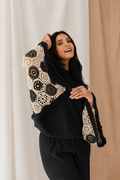 Moonlit Lace Set embroidered -Black