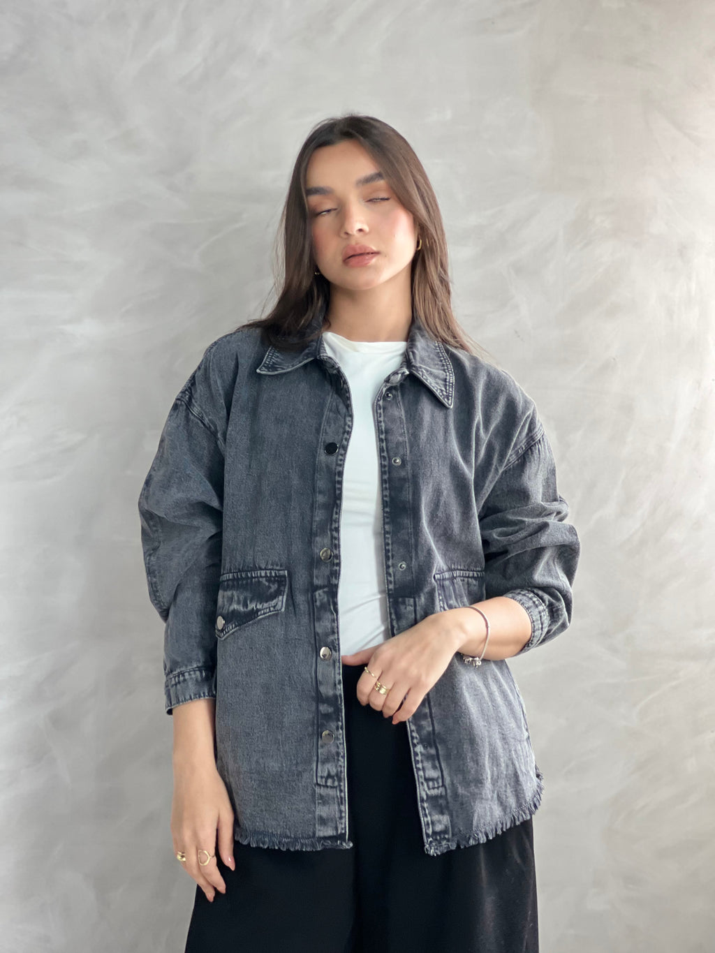 Ease Summer Oversized Jacket-Grey