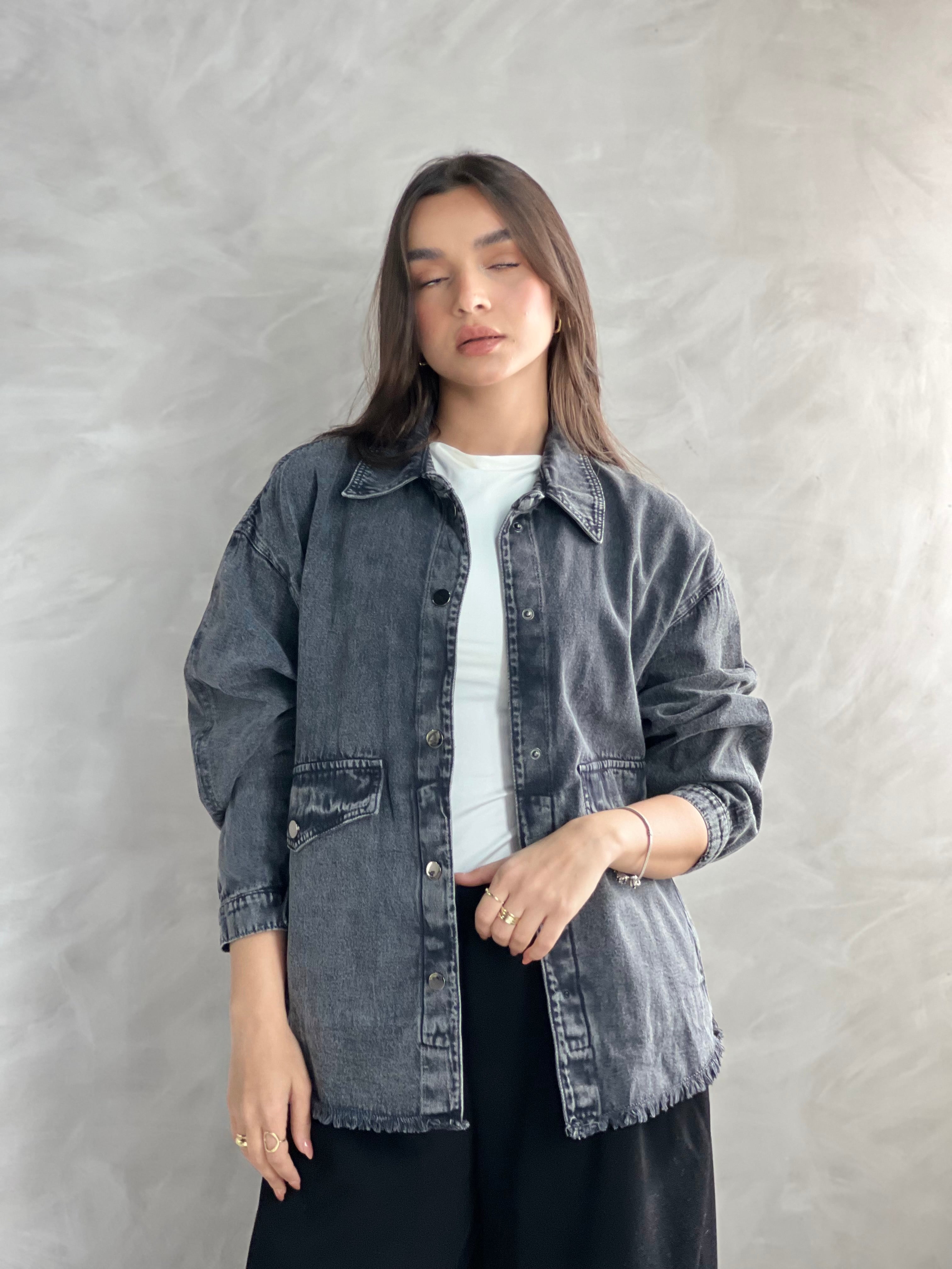 Ease Summer Oversized Jacket-Grey