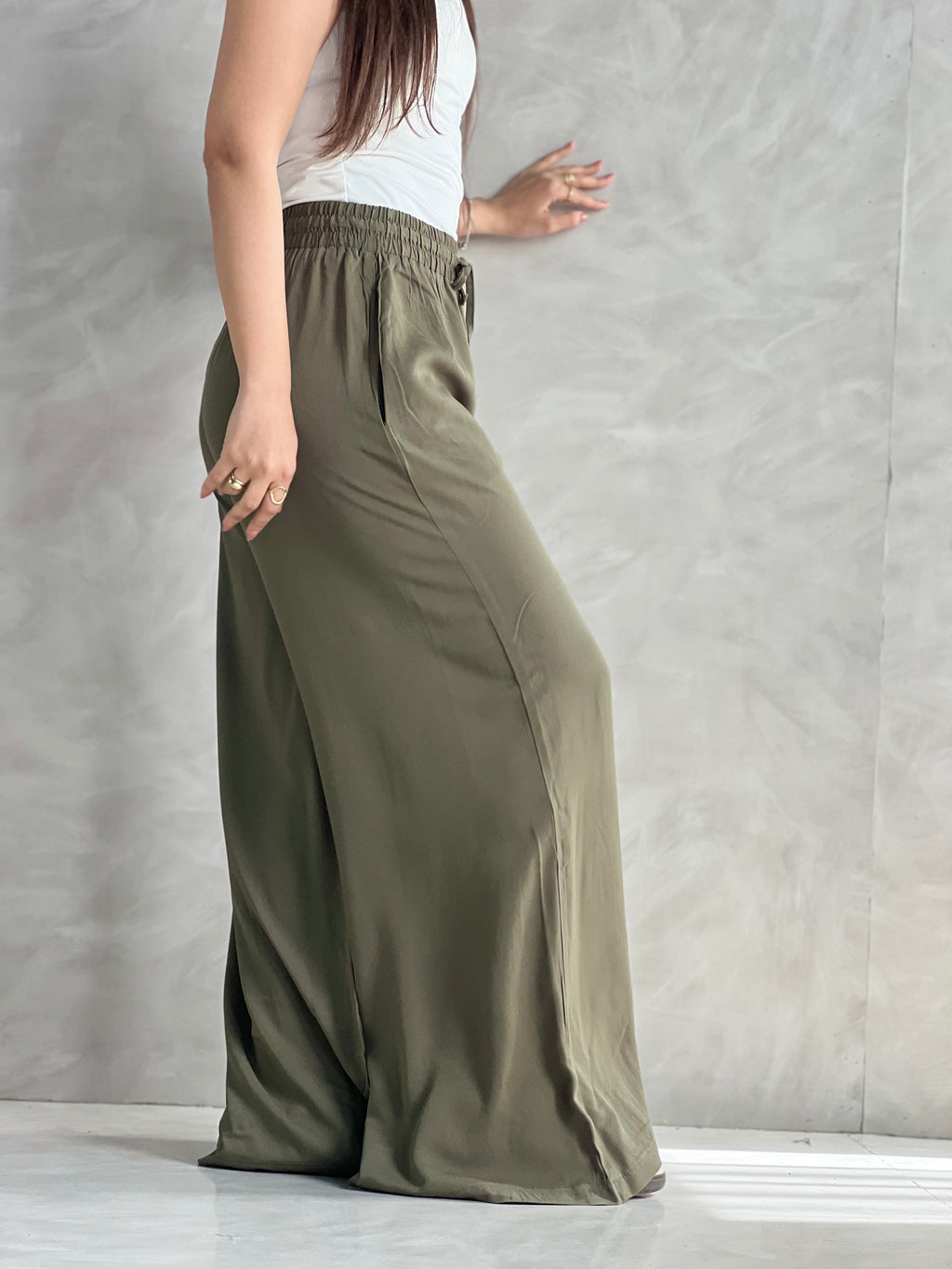 To-Go Summer Wide-Leg Linen Pants- Olive