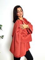 Lina Scarfed Coat-Women- Rust