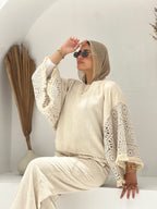 Moonlit Lace Set embroidered -off white