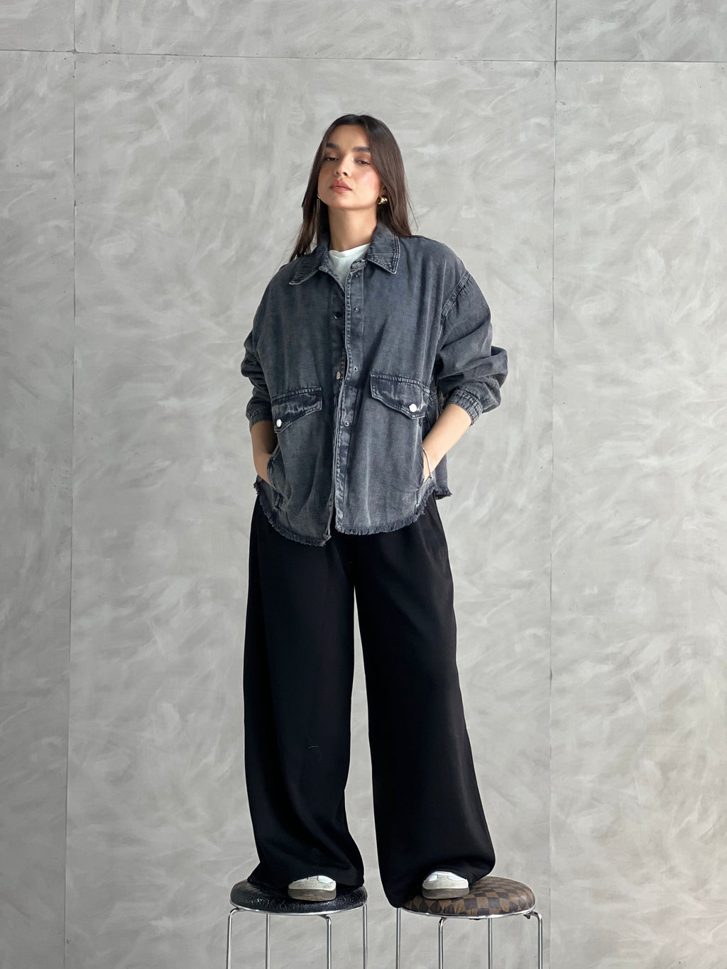Ease Summer Oversized Jacket-Grey